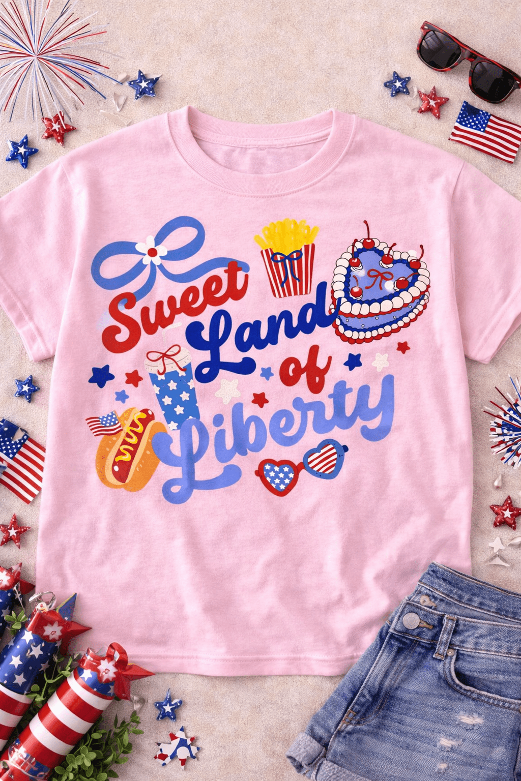 Sweet Land Of Liberty Graphic T-shirt - Free Spirited