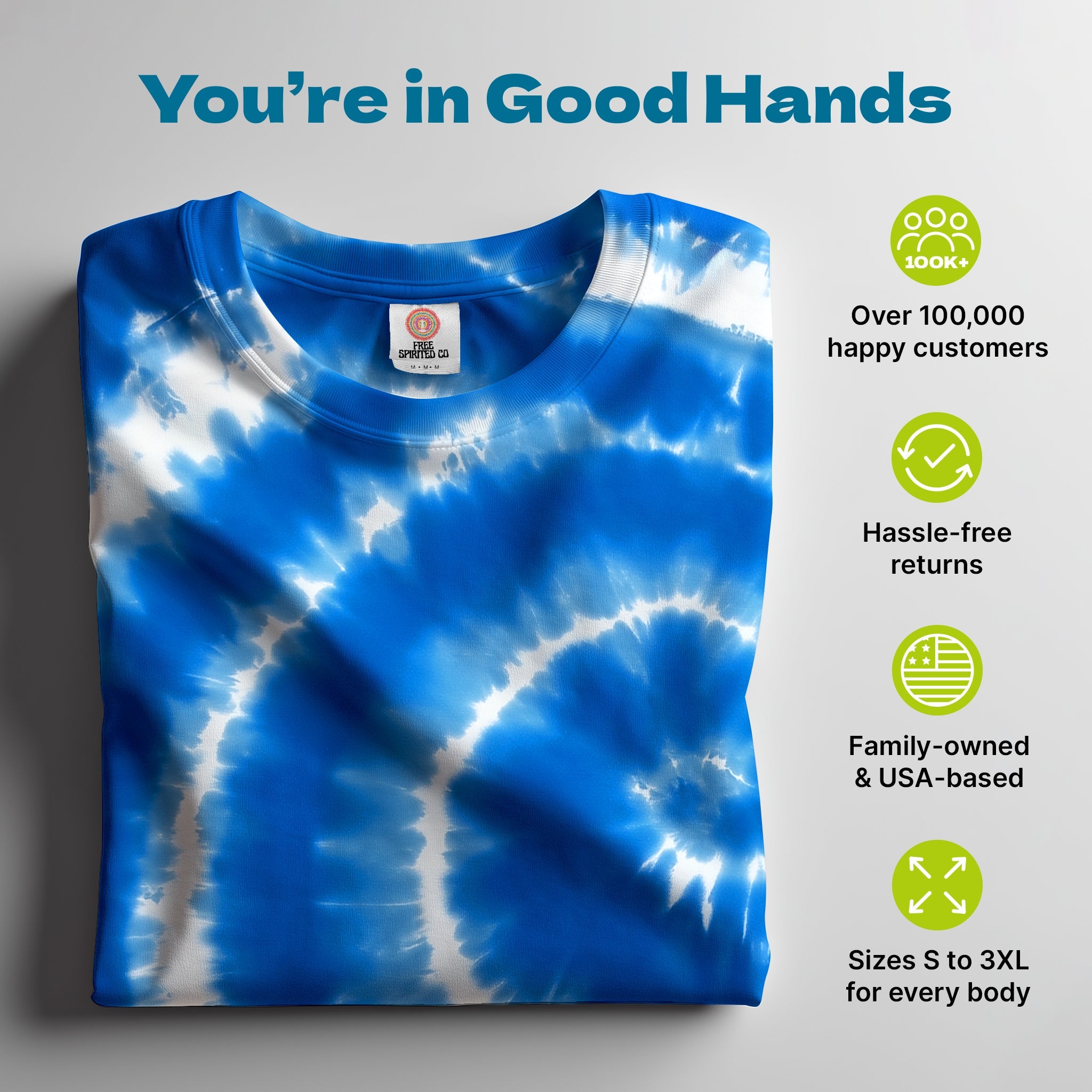 Swirl Blue Premium Hand - Dyed Comfort Shirt - Free Spirited