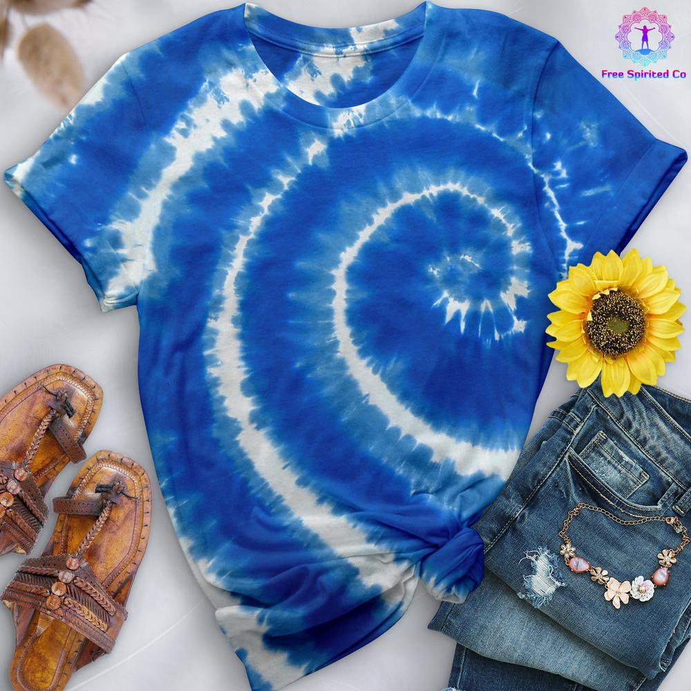 Swirl Blue Premium Hand - Dyed Comfort Shirt - Free Spirited