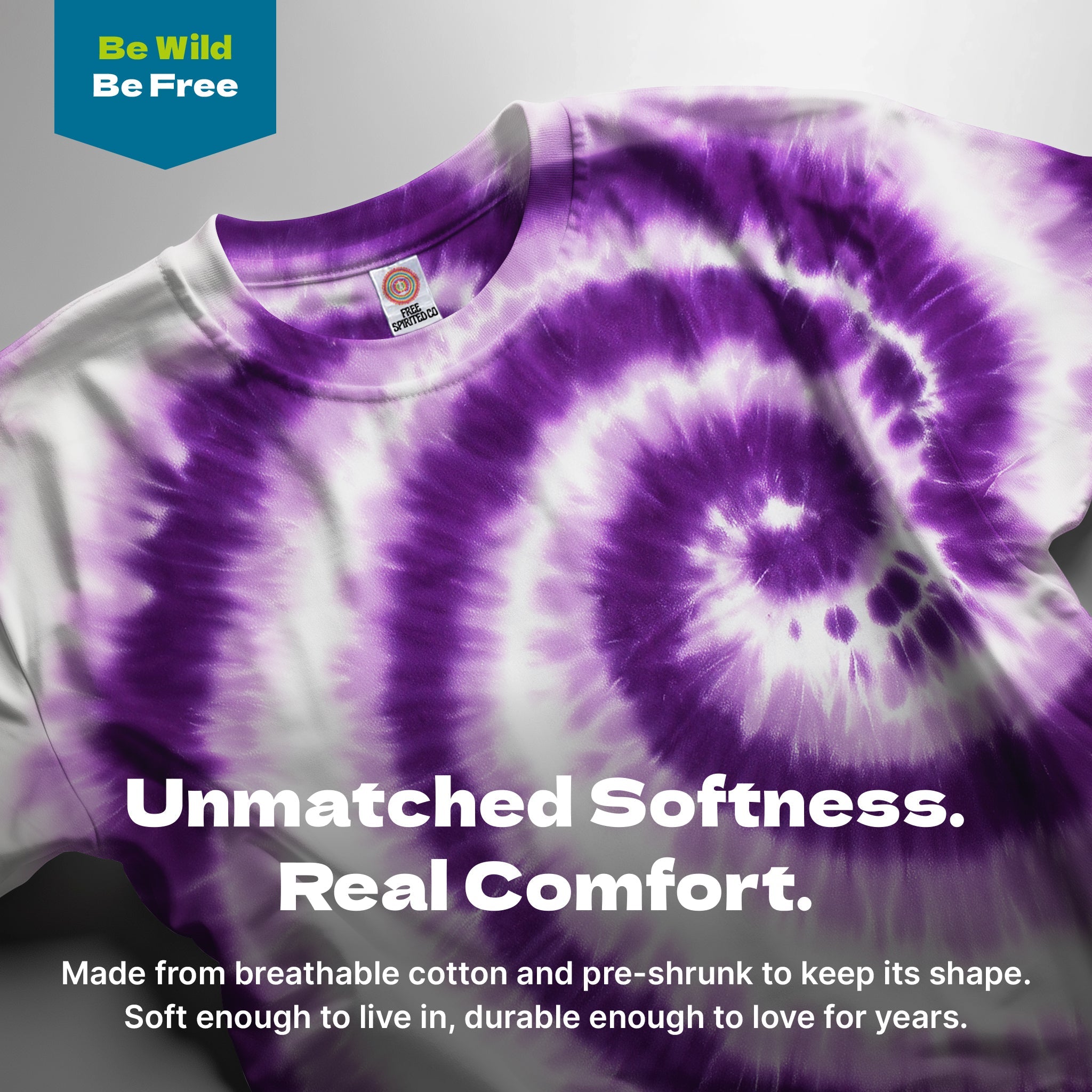 Swirl Purple Premium Hand - Dyed Comfort Shirt - Free Spirited