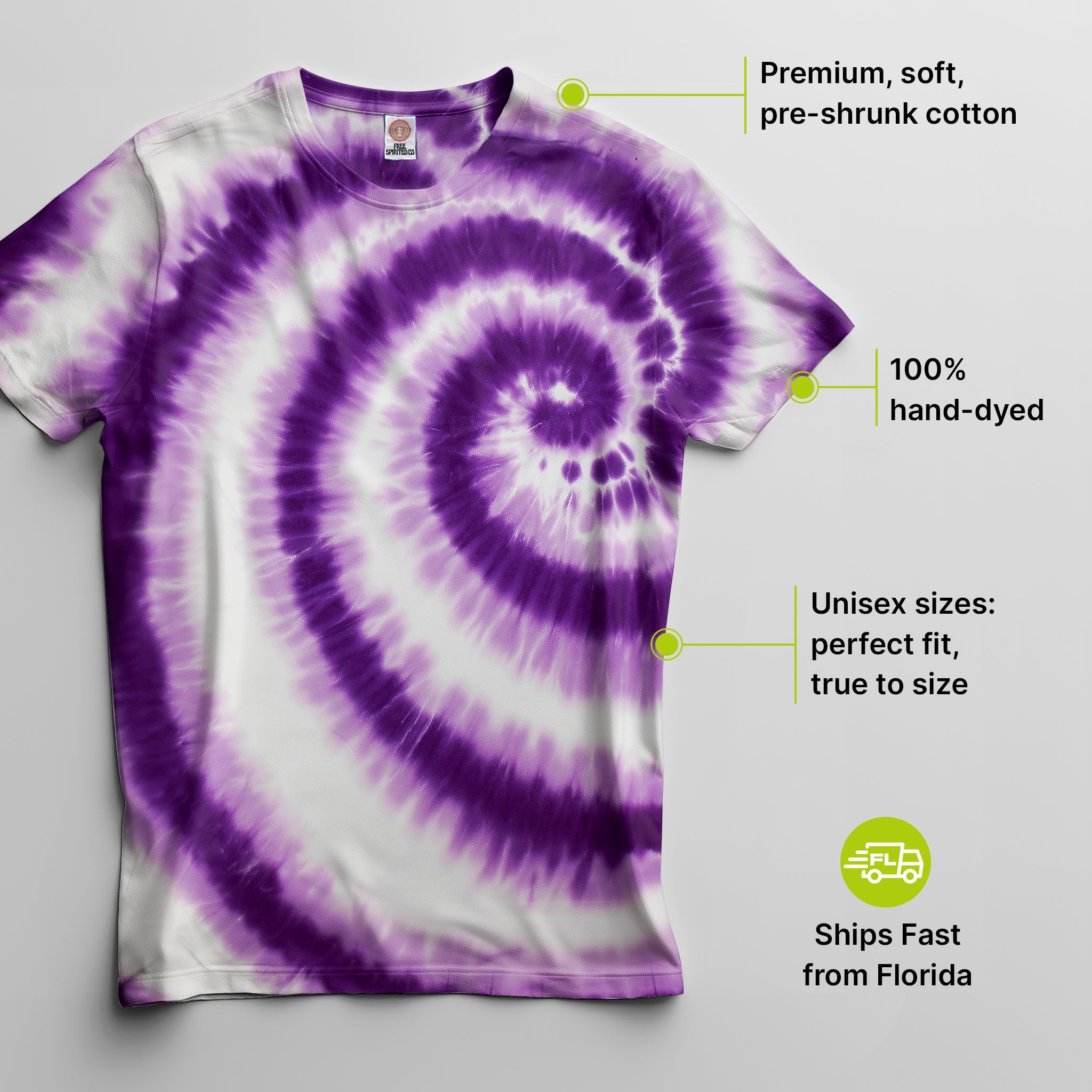 Swirl Purple Premium Hand - Dyed Comfort Shirt - Free Spirited