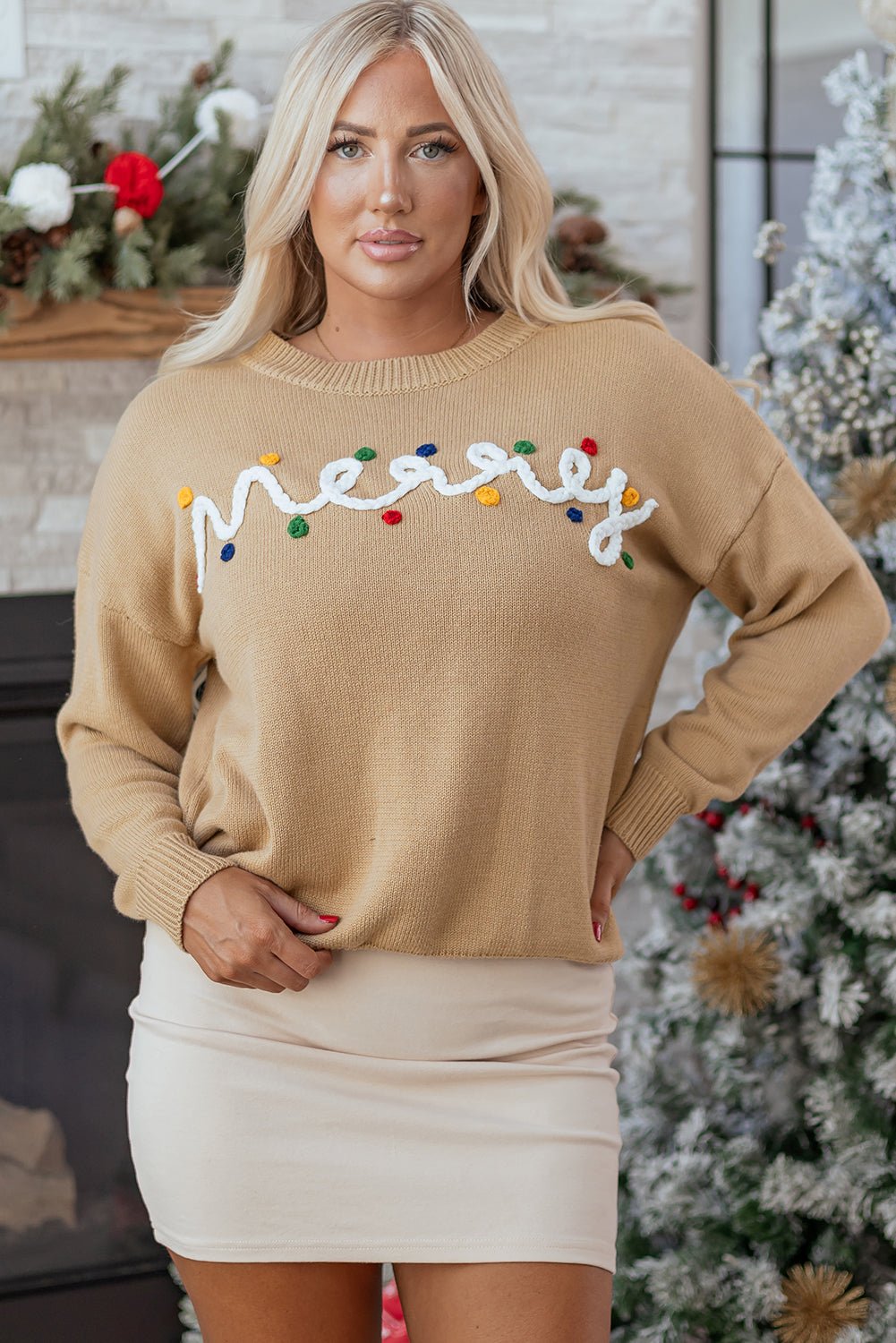 Theresa Detail Christmas Dolman Sweater - Free Spirited