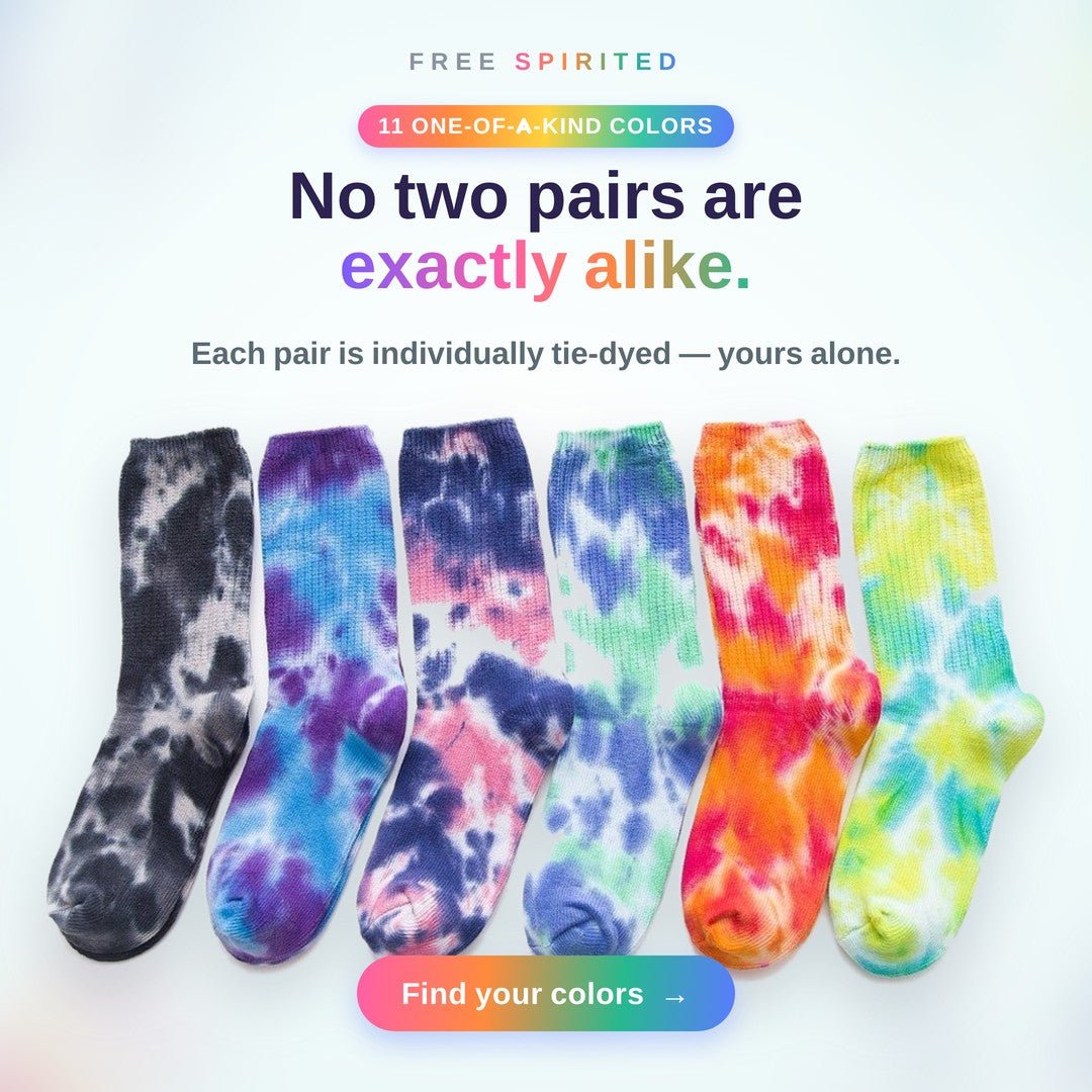 Tie-Dye Crew Socks - Free Spirited