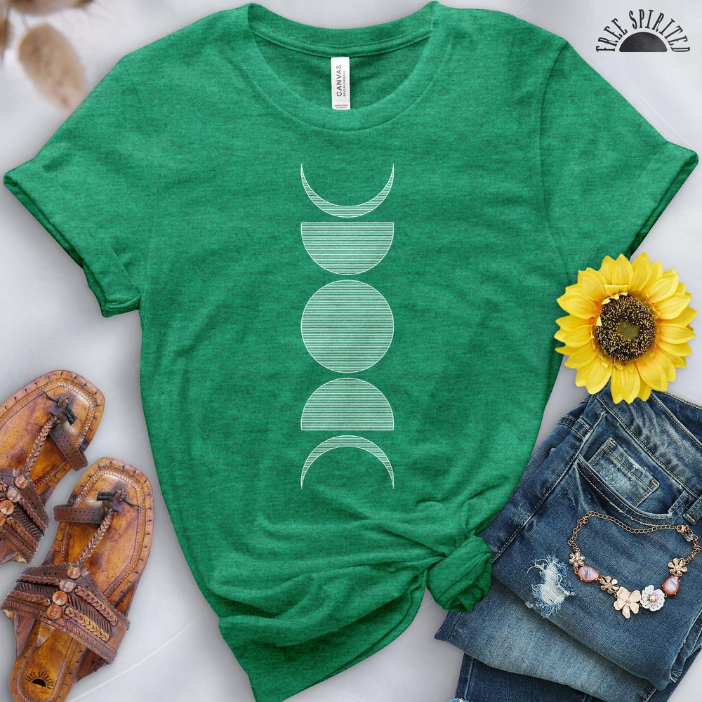 Vertical Moon Phases Tee - Free Spirited