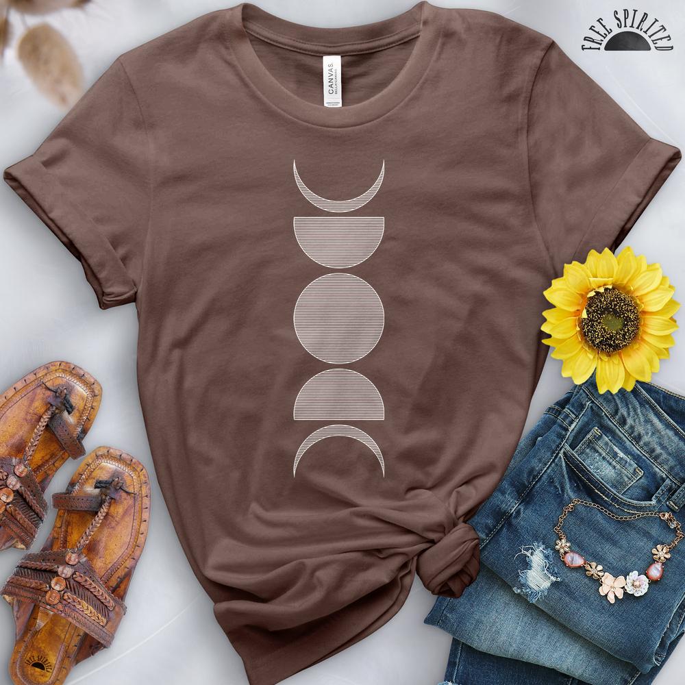 Vertical Moon Phases Tee - Free Spirited