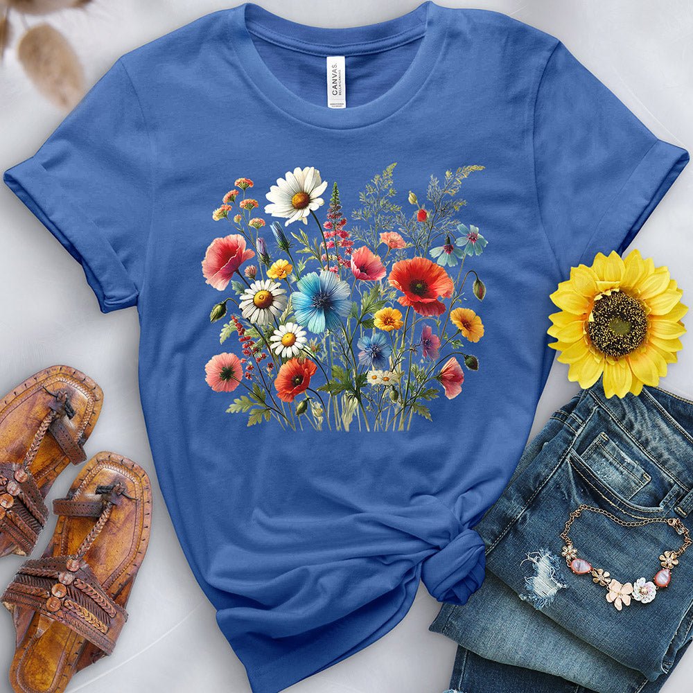 Watercolor Flower Field Tee - Free Spirited