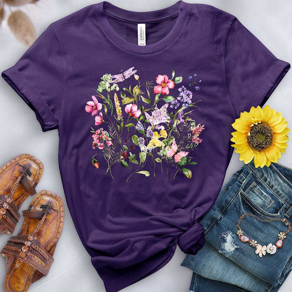 Watercolor Flowers Tee - Free Spirited