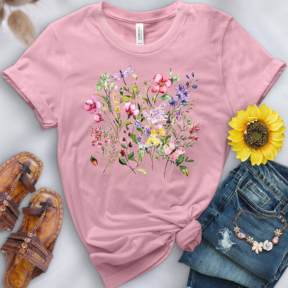 Watercolor Flowers Tee - Free Spirited