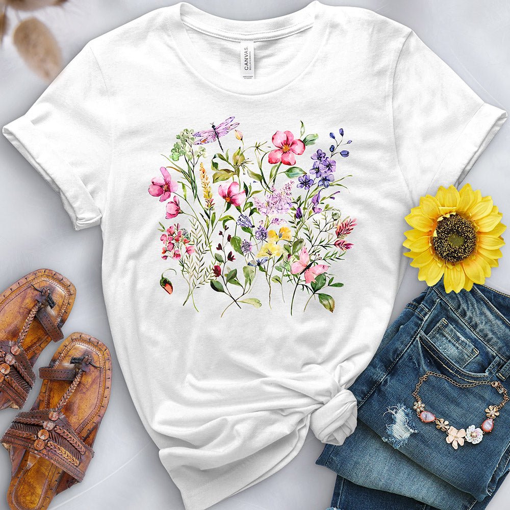 Watercolor Flowers Tee - Free Spirited