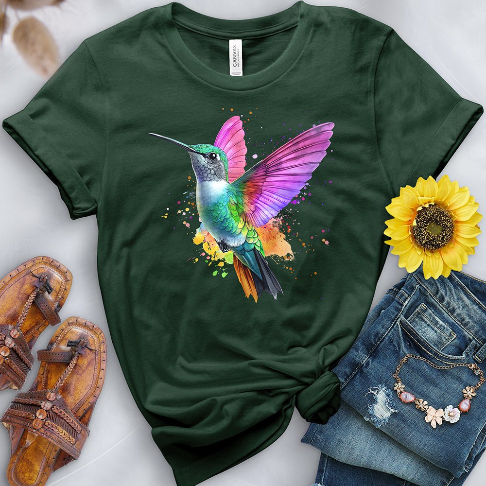 Watercolor Hummingbird Tee - Free Spirited