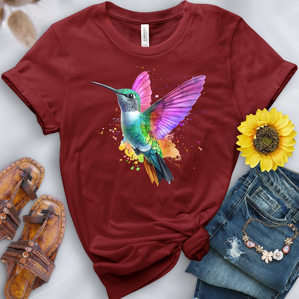 Watercolor Hummingbird Tee - Free Spirited