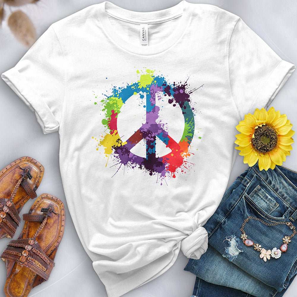 Watercolor Peace Sign Tee - Free Spirited