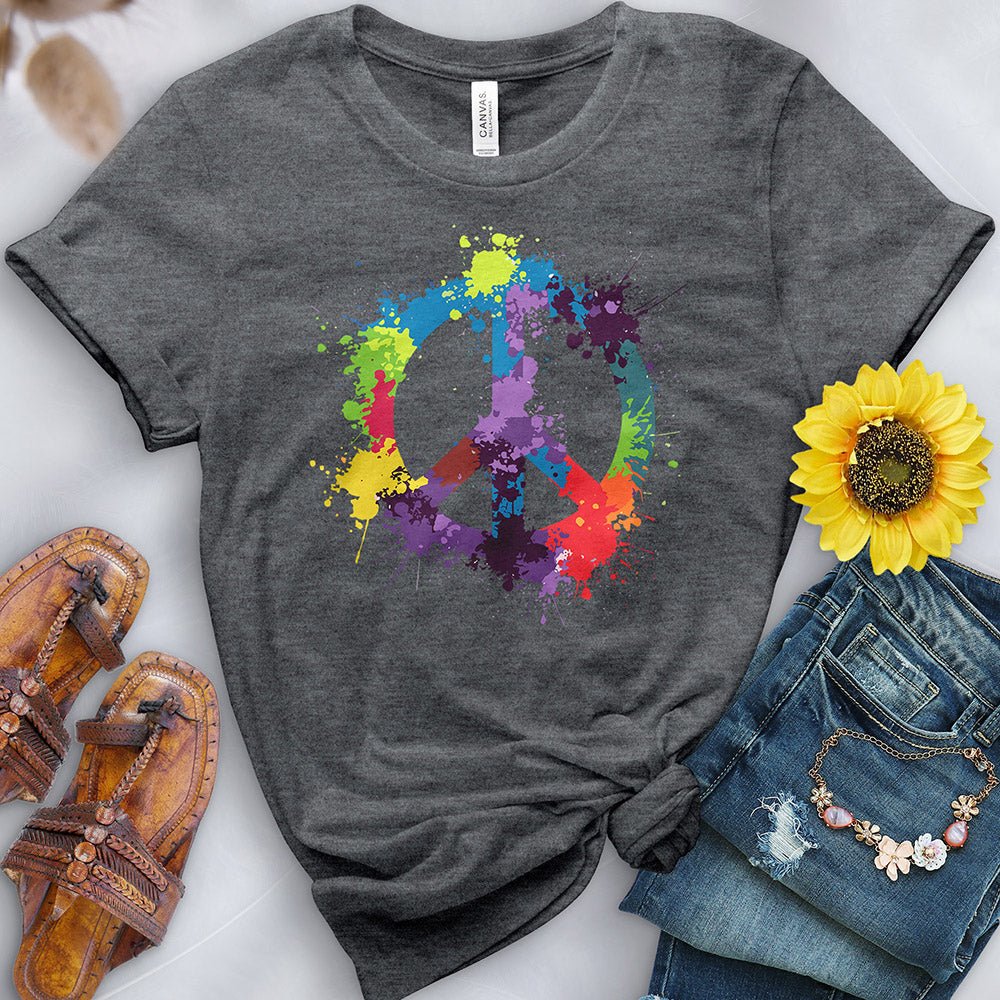 Watercolor Peace Sign Tee - Free Spirited