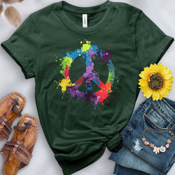 Watercolor Peace Sign Tee - Free Spirited