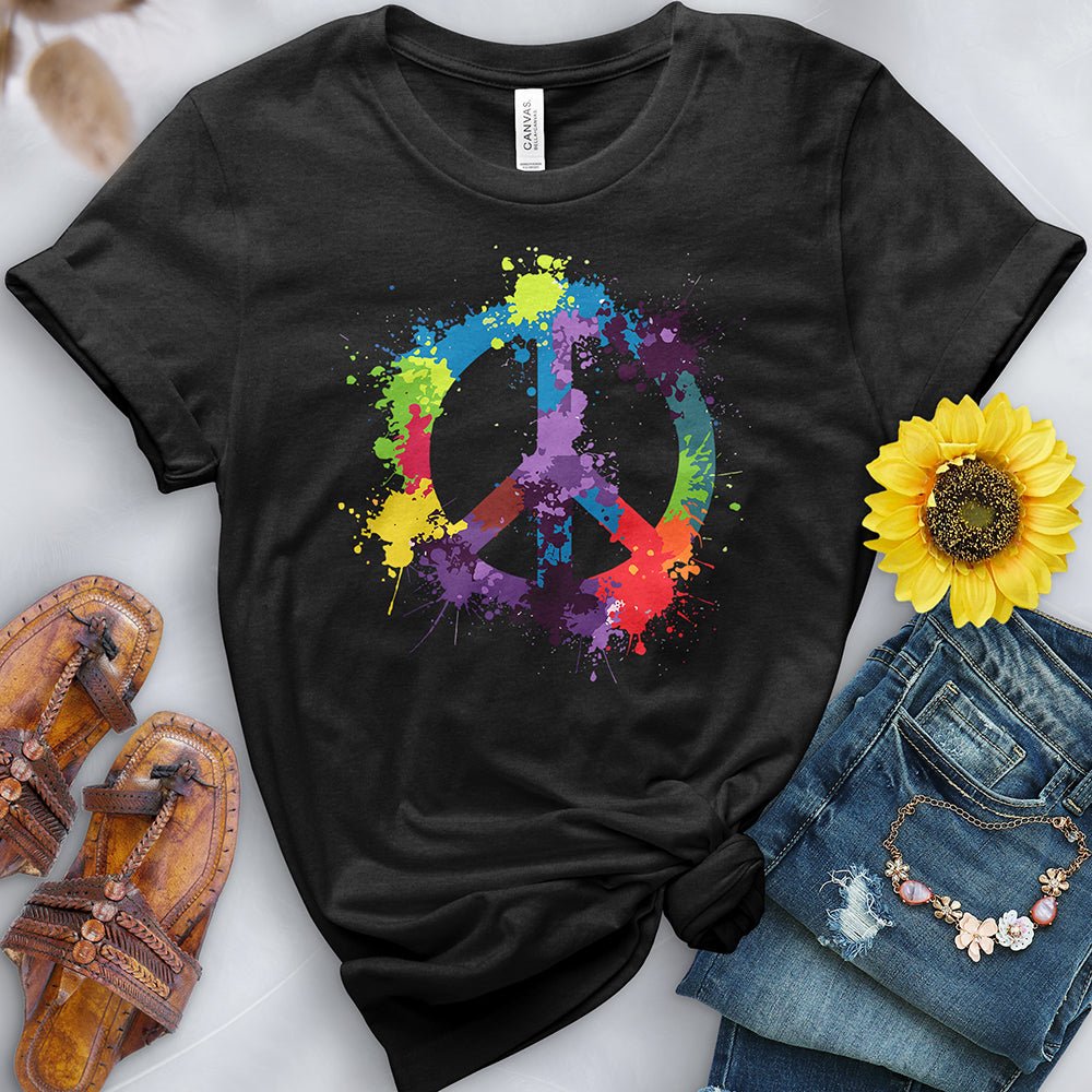 Watercolor Peace Sign Tee - Free Spirited