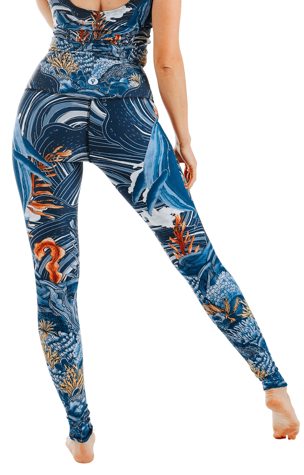 Whale Hello Printed Yoga Leggings - Free Spirited