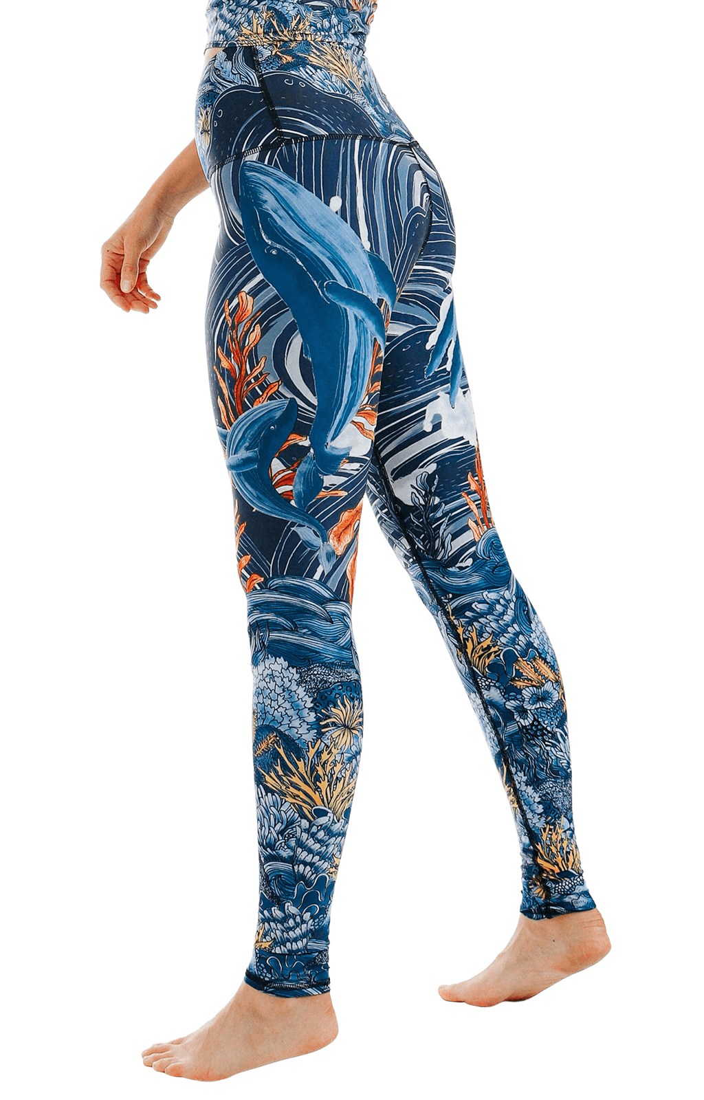 Whale Hello Printed Yoga Leggings - Free Spirited