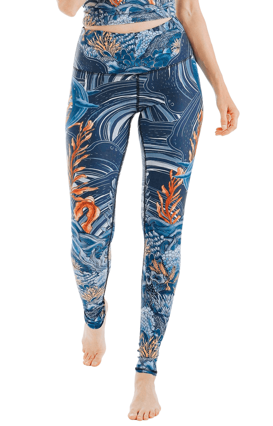 Whale Hello Printed Yoga Leggings - Free Spirited