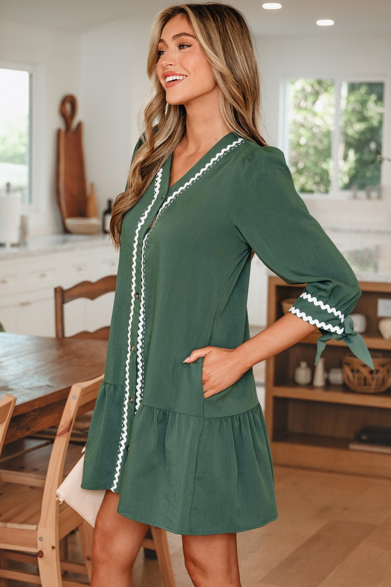 Xyla Bracelet Sleeve Shift Dress by Threaded Pear - Free Spirited