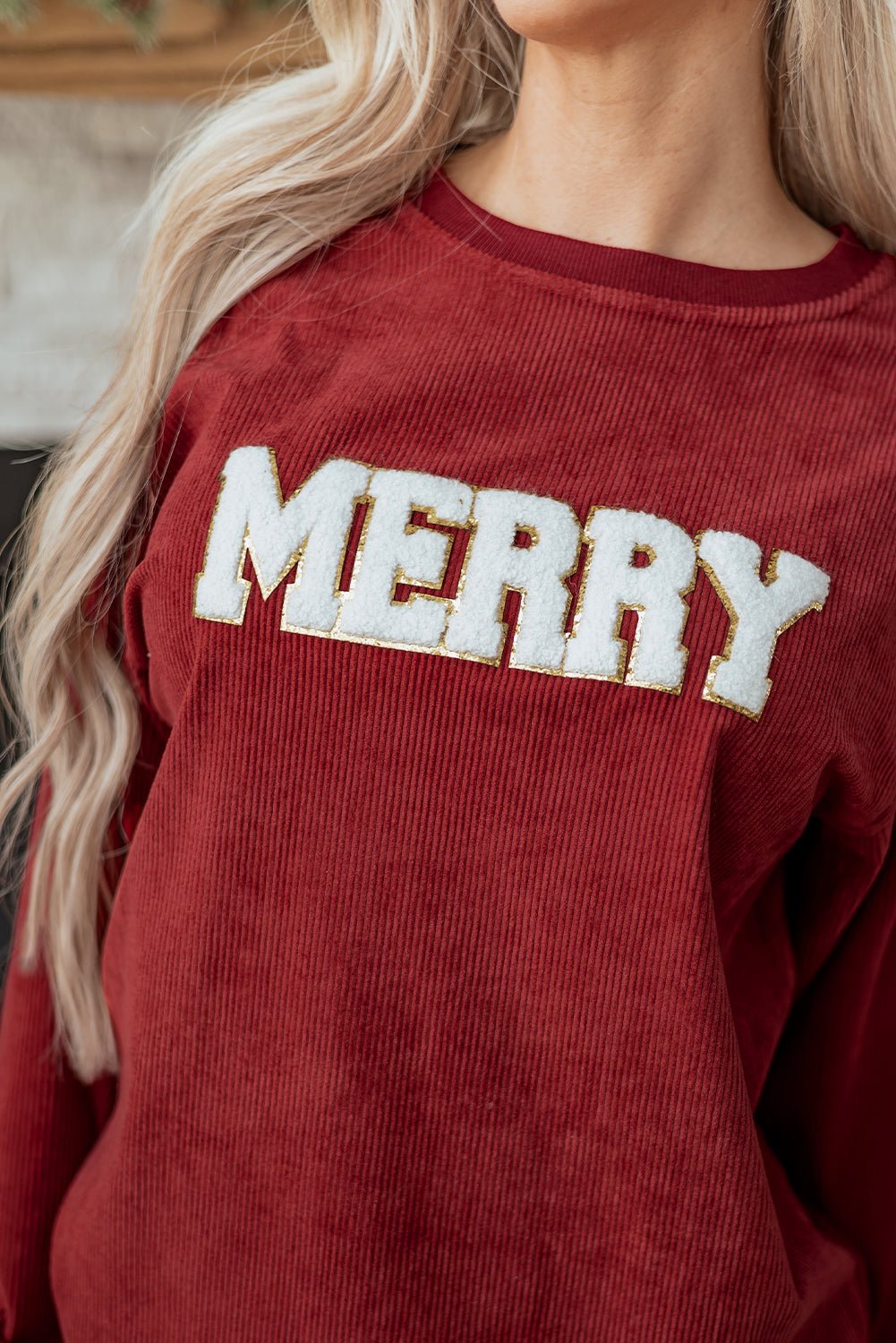 Yazara Graphic Corded Christmas Sweatshirt - Free Spirited