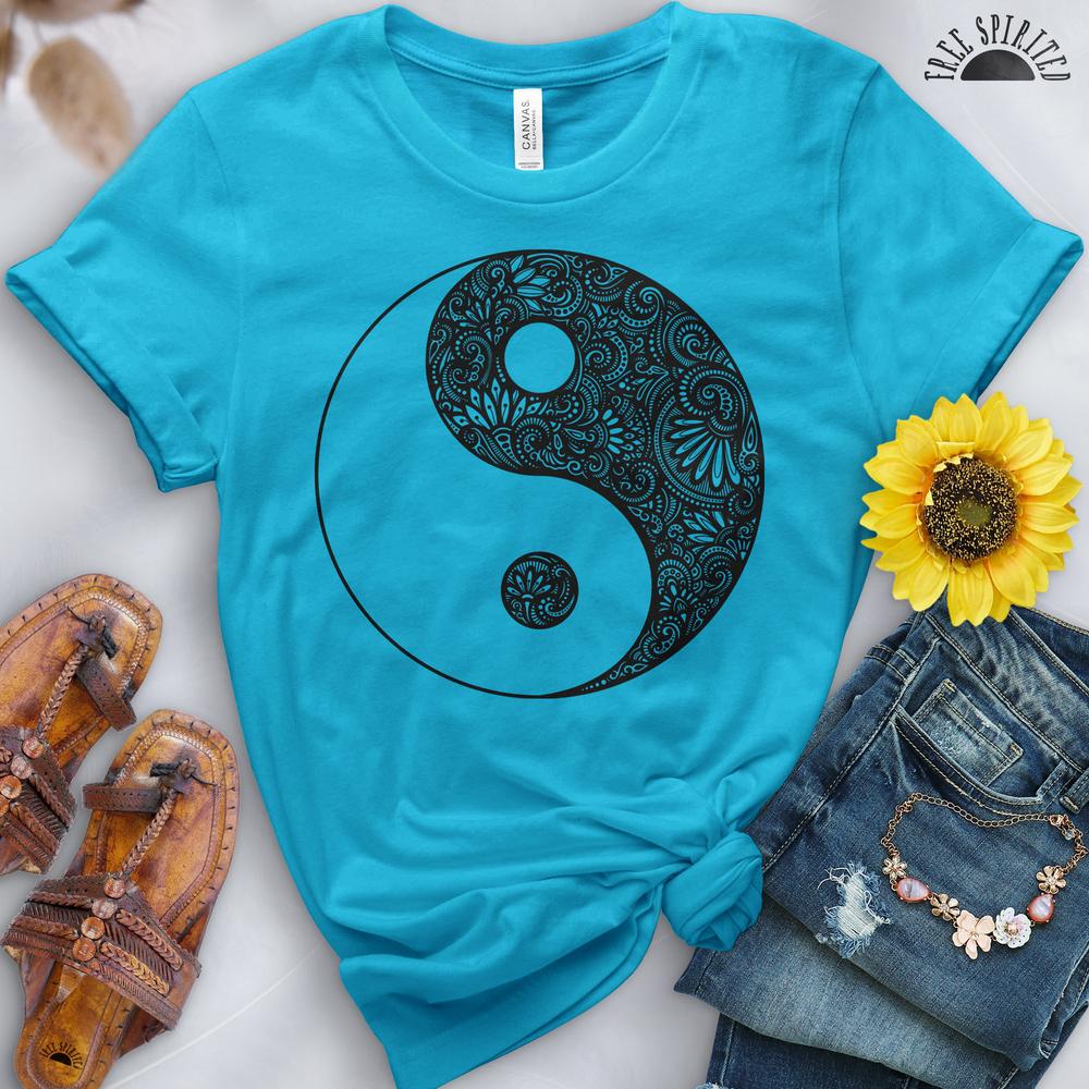 Yin Yang Flowers Tee - Free Spirited