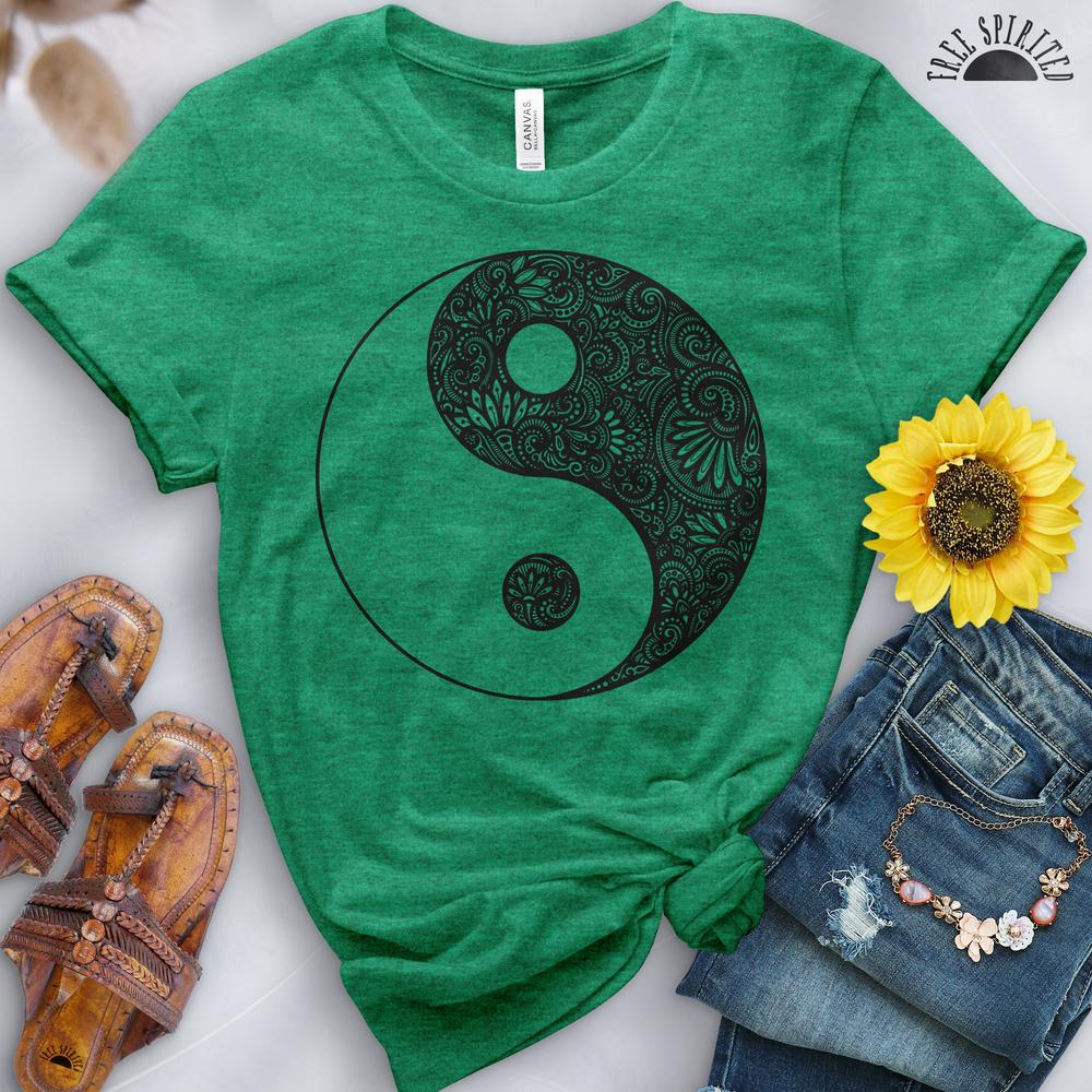 Yin Yang Flowers Tee - Free Spirited