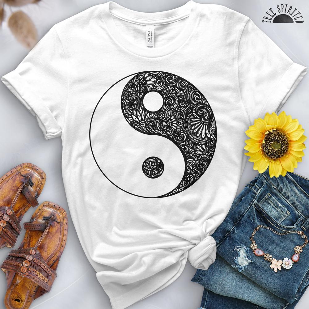 Yin Yang Flowers Tee - Free Spirited