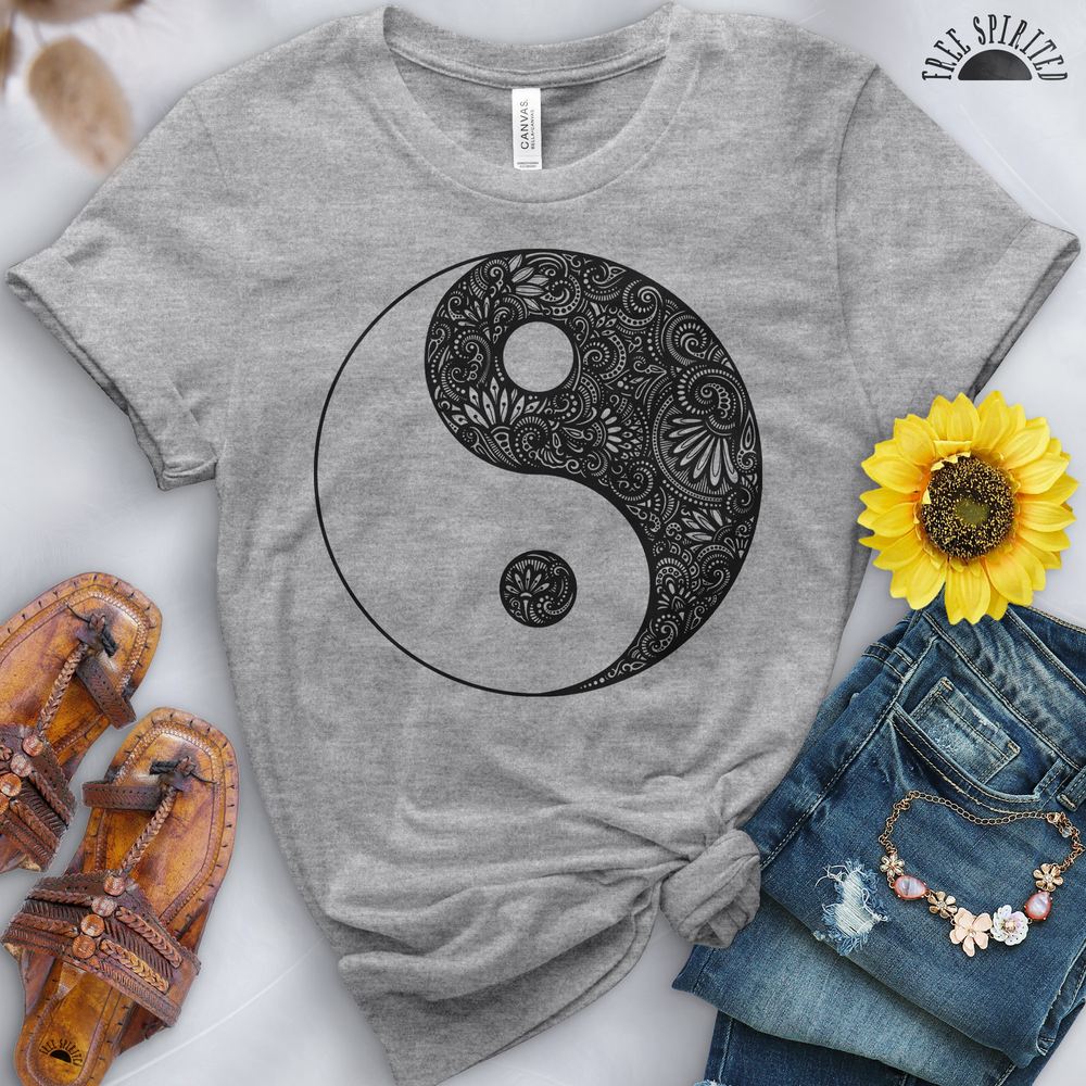 Yin Yang Flowers Tee - Free Spirited