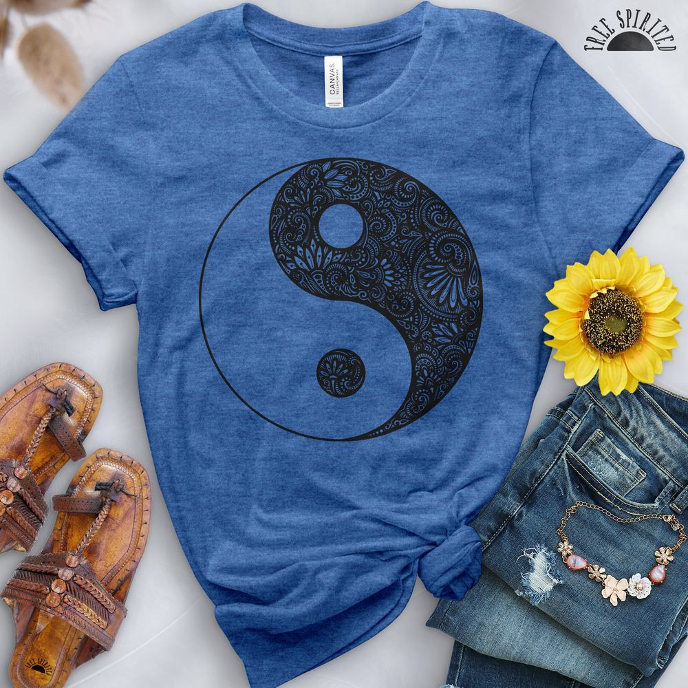 Yin Yang Flowers Tee - Free Spirited