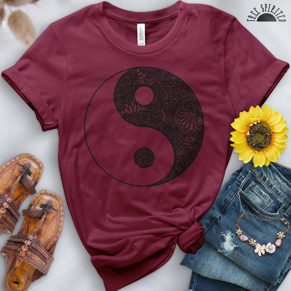 Yin Yang Flowers Tee - Free Spirited