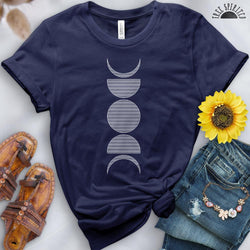 Vertical Moon Phases Tee - Free Spirited